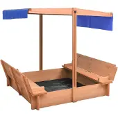 vidaXL Zandbak met dak 112x112x112 cm vurenhout