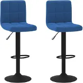 vidaXL Barkrukken 2 st fluweel blauw