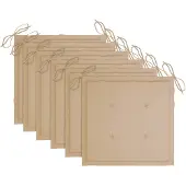 vidaXL Tuinstoelkussens 6 st 40x40x3 cm oxford stof beige