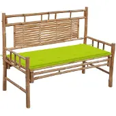 vidaXL Tuinbank met kussen 120 cm bamboe