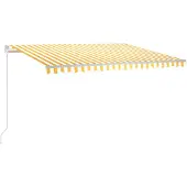 vidaXL Luifel handmatig uittrekbaar 400x350 cm geel en wit