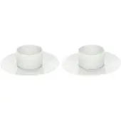 Cosy & Trendy Set van 4x eierdopjes van porselein wit 11 cm - Eierdopjes
