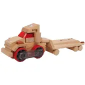 Small Foot Houten Vrachtwagen Met Oplegger Blank 32x9x11 Cm