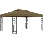 vidaXL Prieel met dubbel dak 180 g/m² 3x4 m taupe