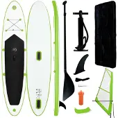vidaXL Stand Up Paddleboard opblaasbaar met zeilset groen en wit