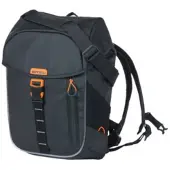 Basil miles tarpaulin fietsrugzak nordlicht - waterdichte zwarte rugzak voor fietsers - 17l - unisex - sportief - zwart