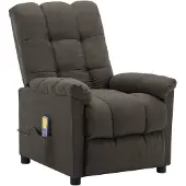 vidaXL Massagestoel stof taupe