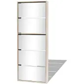 vidaXL Schoenenkast met 5 spiegels 63x17x169,5 cm eikenhout