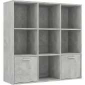 vidaXL Boekenkast 98x30x98 cm bewerkt hout betongrijs