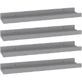 vidaXL Wandschappen 4 st 40x9x3 cm grijs