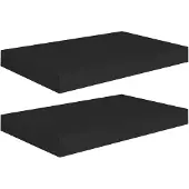 vidaXL Wandschappen zwevend 2 st 40x23,5x3,8 cm MDF zwart