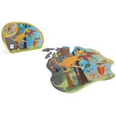 Scratch Contour Puzzel - Draak - 56.3X51.5X0.25Cm - 61 Stukjes - 4 Jaar