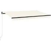 vidaXL Luifel handmatig uittrekbaar 400x350 cm crèmekleurig