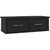 vidaXL Wandschap met lades 60x26x18,5 cm bewerkt hout zwart