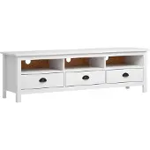 vidaXL Tv-meubel Hill 158x40x47 cm massief grenenhout wit