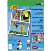 Sigel inkjetpapier A4 260grs pak a 50 vel fotopapier hoogglans superwit