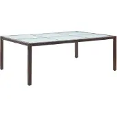vidaXL Tuintafel 200x150x74 cm poly rattan bruin
