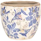 Clayre & Eef Blauwe Bloempot Ø 18*17 cm 6CE1031M