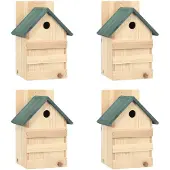 vidaXL vogelhuisjes set van 4 - vurenhout, 23 x 19 x 33 cm