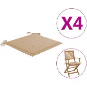 vidaXL Tuinstoelkussens 4 st 40x40x4 cm oxford stof beige