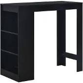 vidaXL Bartafel met schap 110x50x103 cm zwart