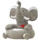 vidaXL Kinderstoel olifant pluche grijs