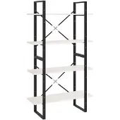 vidaXL Boekenkast met 4 schappen 80x30x140 cm massief grenenhout wit