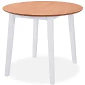 vidaXL Eettafel inklapbaar rond MDF wit