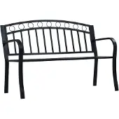 vidaXL Tuinbank 125 cm staal zwart