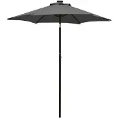 vidaXL Parasol met LED-verlichting 200x211 cm aluminium antracietkleur