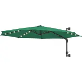 vidaXL Wandparasol met LED's 300 cm groen