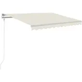 vidaXL Luifel handmatig uittrekbaar 350x250 cm crèmekleurig
