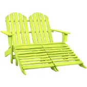 vidaXL Tuinstoel 2-zits Adirondack met voetenbank vurenhout groen