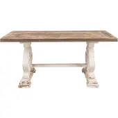 Clayre & Eef Tafel kloostertafel bruin wit 180x90x82 cm