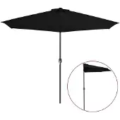 vidaXL Balkonparasol half met aluminium paal 300x155x223 cm zwart