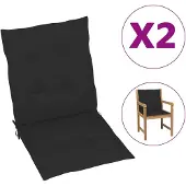 vidaXL Tuinstoelkussens lage rug 2 st 100x50x3 cm oxford stof zwart