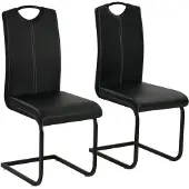 vidaXL Eetkamerstoelen 43x55x100 cm kunstleer zwart 2 st online kopen