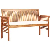 Natur24 Tuinbank voor 3 personen met kussens, 150 cm, massief acaciahout