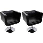 vidaXL Barstoelen 2 st kunstleer zwart