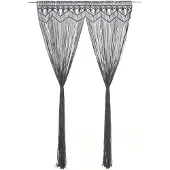vidaXL Gordijn macramé 140x240 cm katoen antraciet