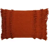 Dutch decor - FARA - Kussenhoes 40x60 cm - 100% katoen - met franjes - Potters Clay - oranje