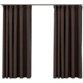 vidaXL Gordijnen linnen-look verduisterend haken 2 st 140x175 cm taupe