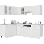 vidaXL 11-delige Keukenkastenset Lyon bewerkt hout wit