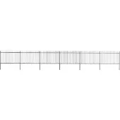 vidaXL Clôture de Jardin avec Dessus en Lance Panneaux de Clôture Décorative Barrière de Jardin Patio Ferme Extérieur Acier 10,2x1,2 m