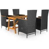 vidaXL 5-delige Tuinset zwart