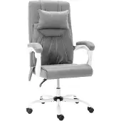 vidaXL Kantoormassagestoel stof grijs