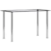 vidaXL Eettafel 120x60x75 cm gehard glas zwart en transparant