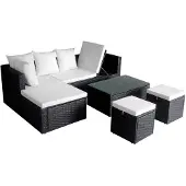 vidaXL Loungeset poly rattan zwart 12-delig online kopen