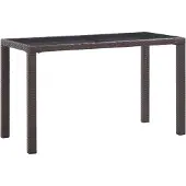 vidaXL Tuintafel 123x60x74 cm poly rattan bruin