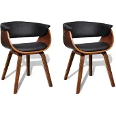 vidaXL Eetkamerstoelen met houten frame kunstleer 2 st online kopen